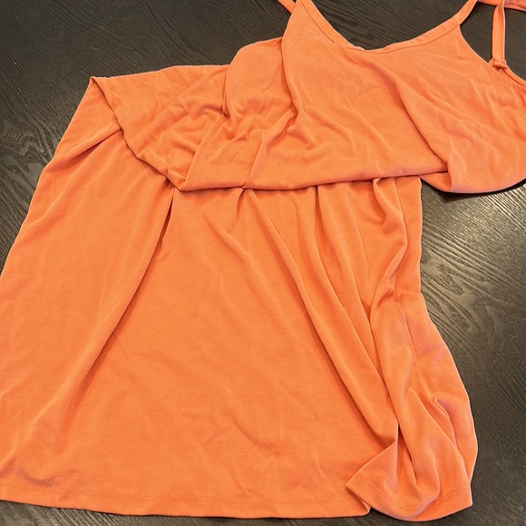 Ankle length orange Molly green tank dress - Picture 2 of 3